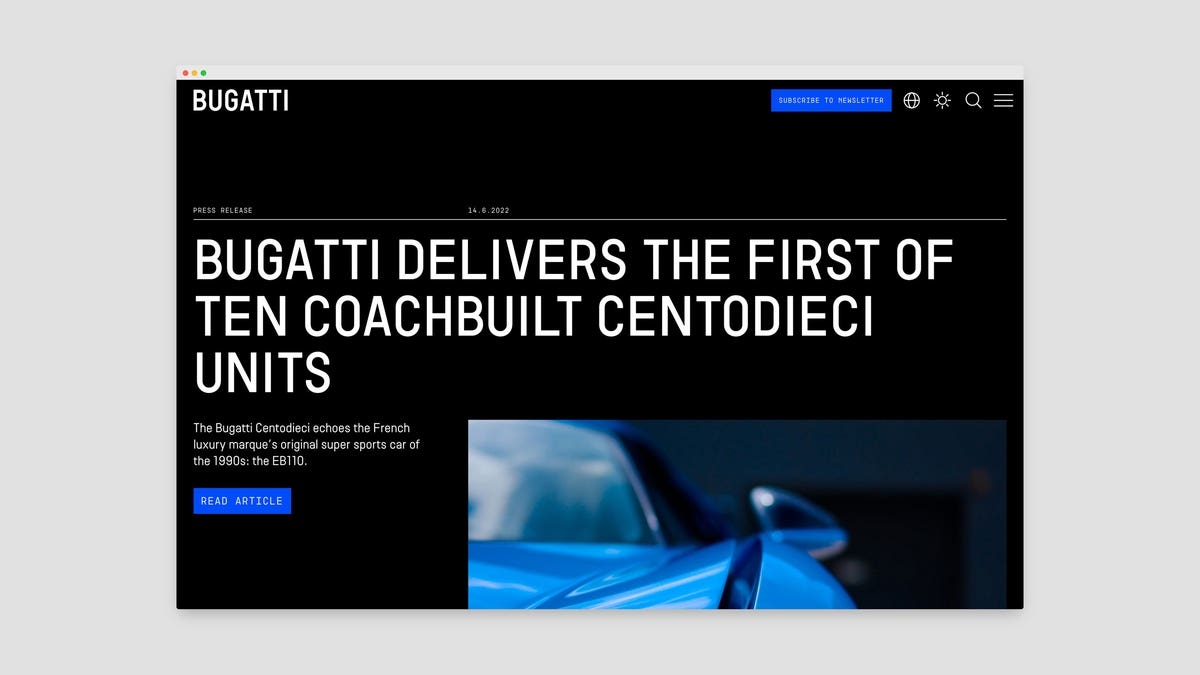 Bugatti nuova identità aziendale