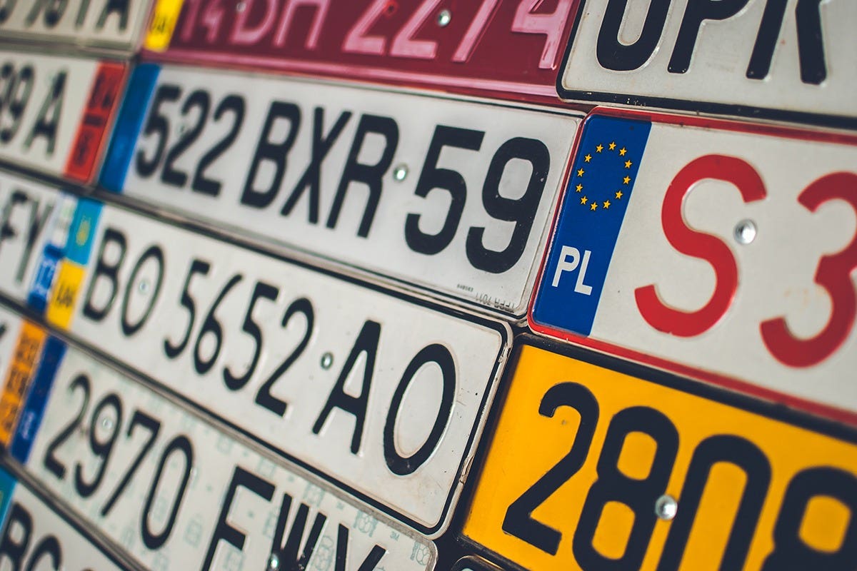 targa estera della auto in italia