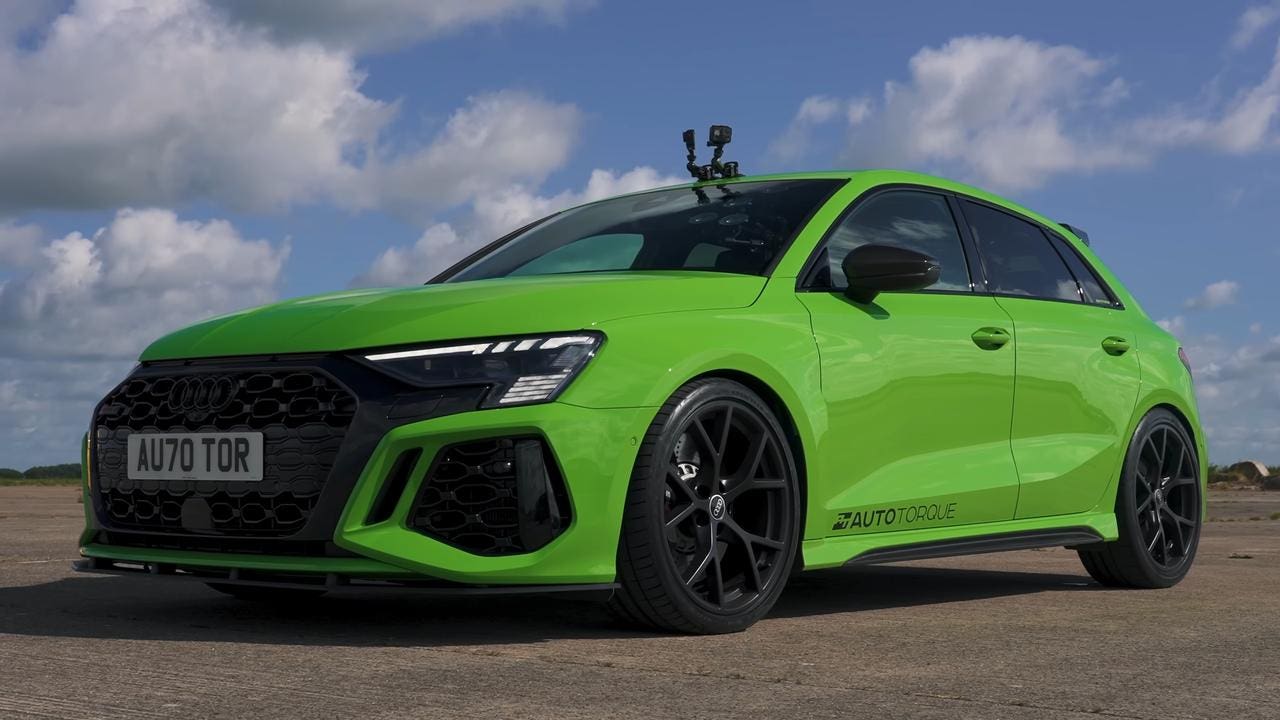 BMW M2 vs Audi RS 3 vs Mercedes-AMG A 45 S vs Porsche 718 Boxster GTS drag race