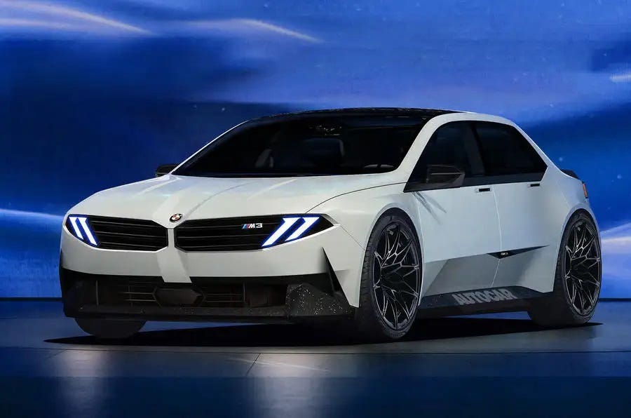 BMW M3 EV Render, Autocar