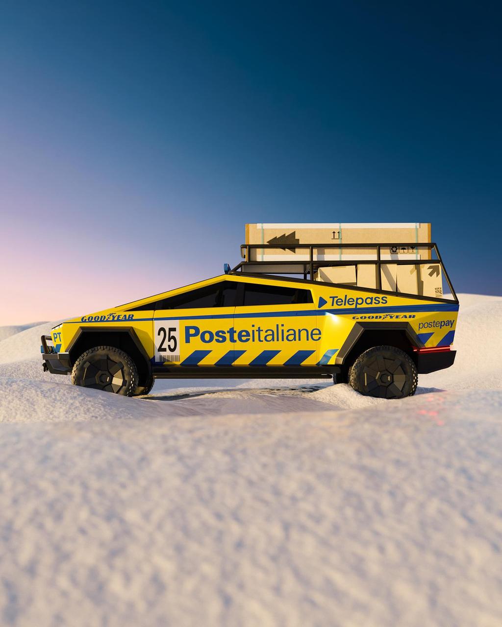 Tesla Cybertruck Garage Italia render