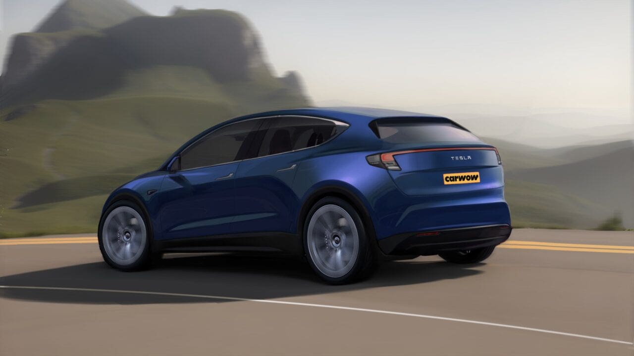 Tesla Model 2 render Carwow