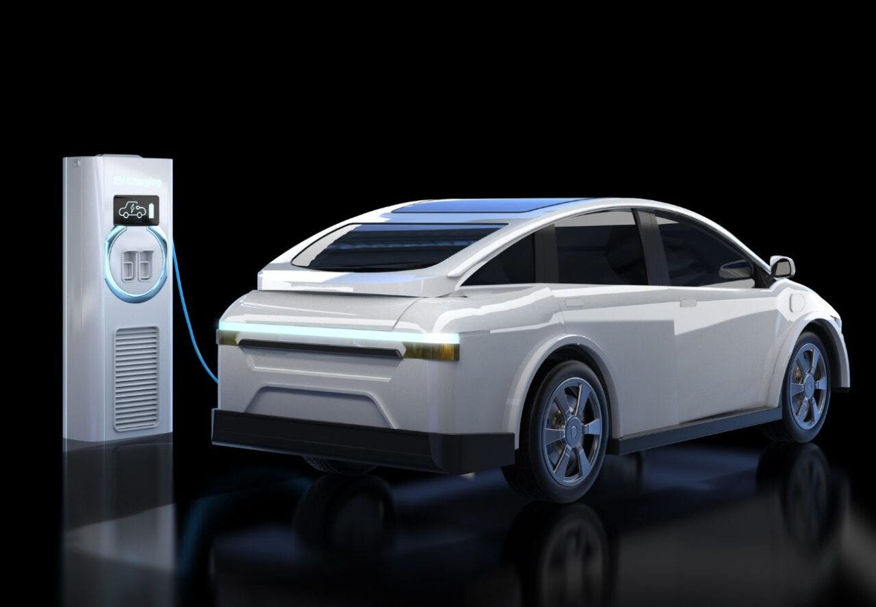 auto elettrica render 3d