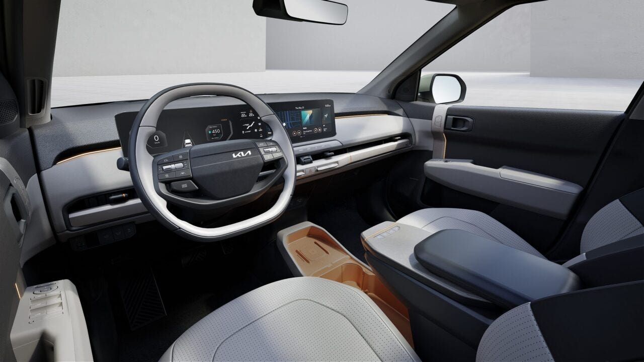 kia ev3 dentro tavolino