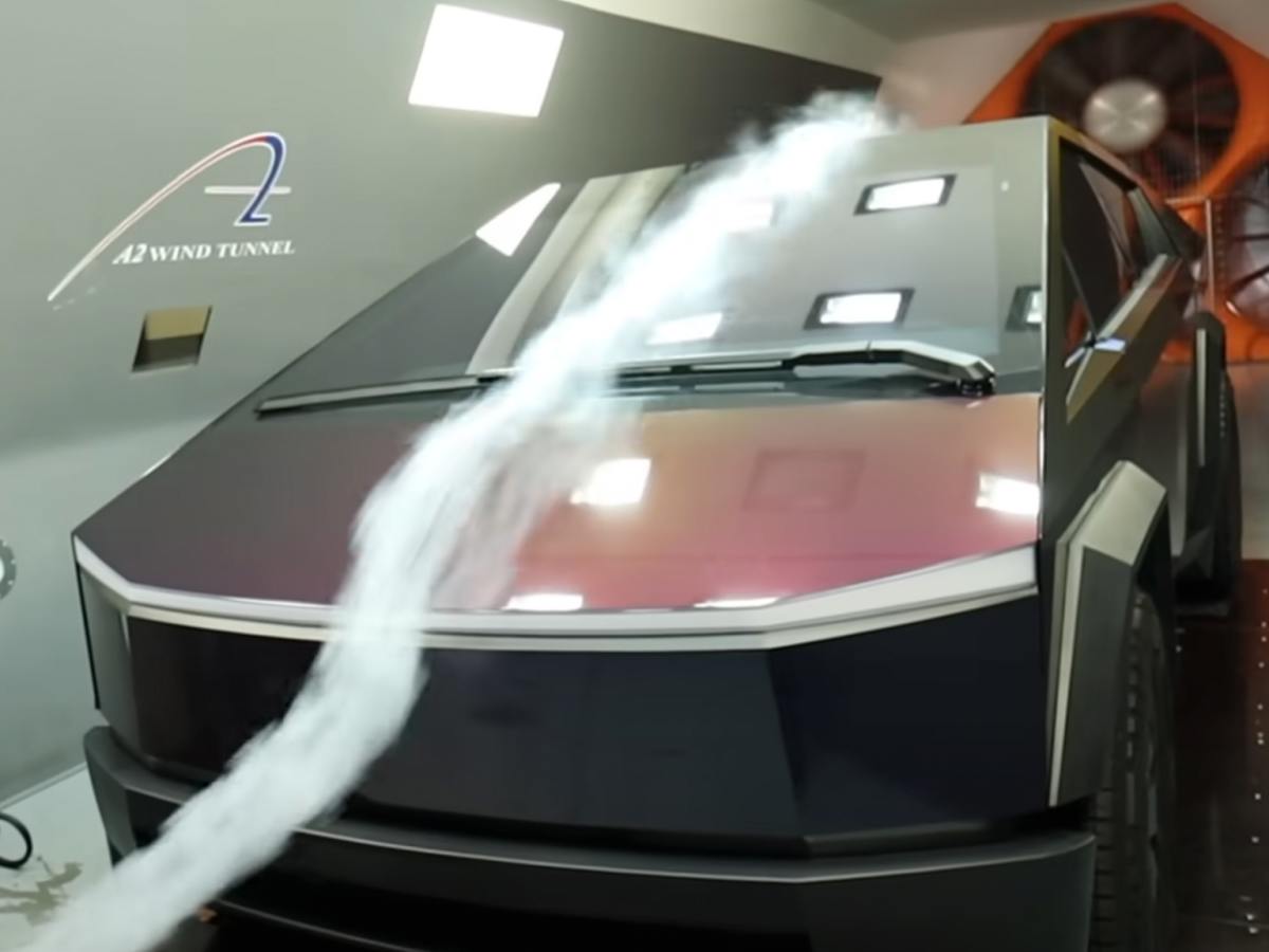 test aerodinamica tesla cybertruck