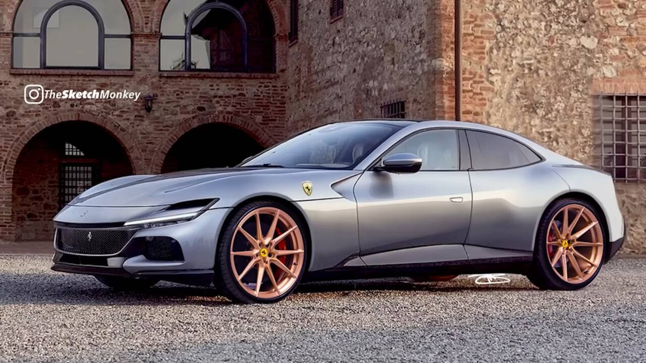 Ferrari Purosangue rendering sketch monkey