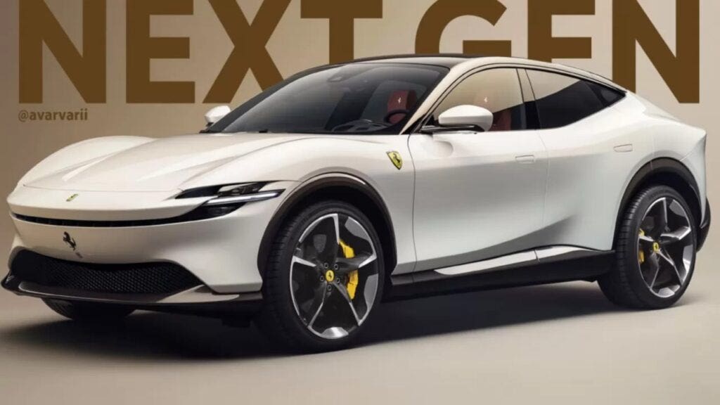 ferrari elettrica rendering