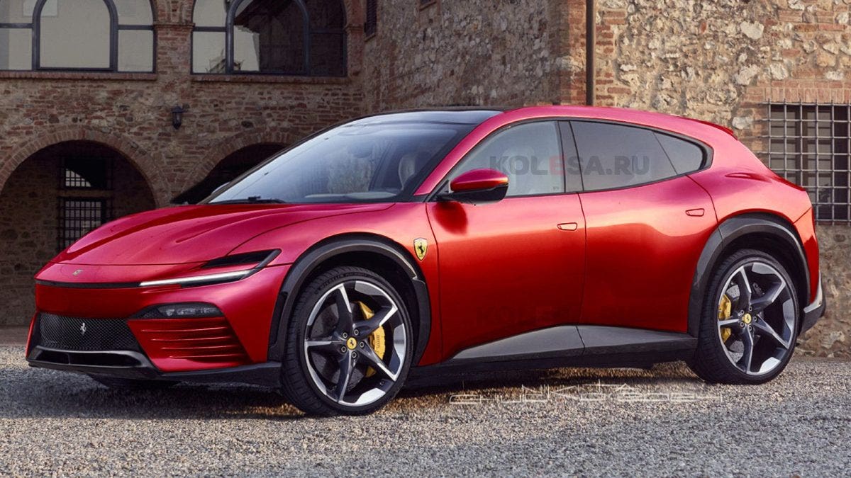 ferrari elettrica rendering
