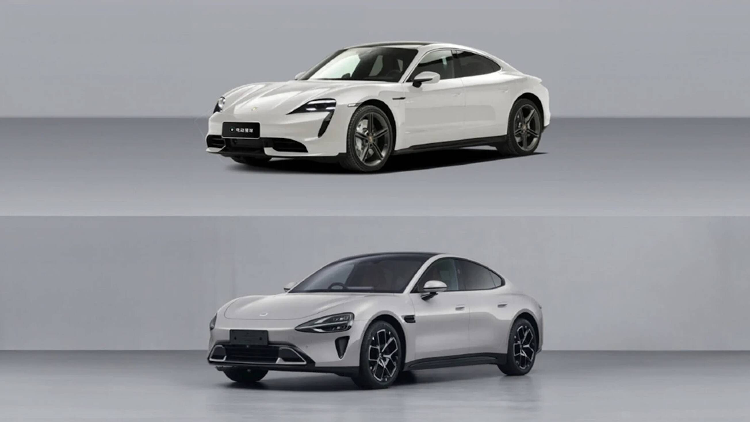 la Xiaomi SU7 e la Porsche Taycan