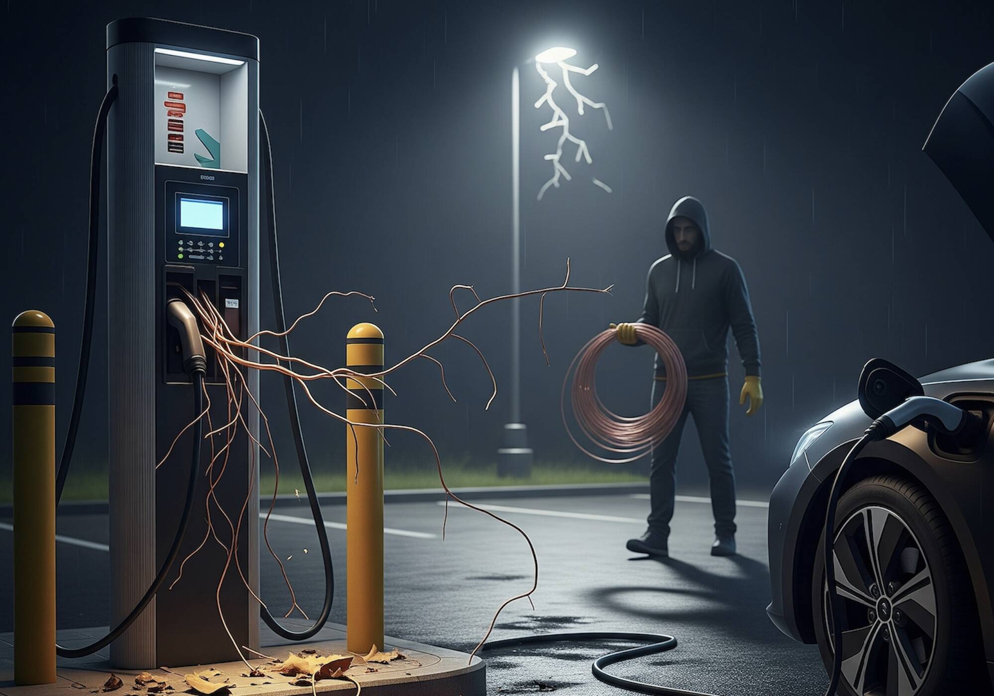 Furti di oro rosso alle colonnine auto elettriche 1