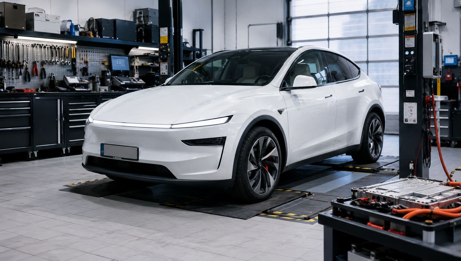 Auto elettrica in officina